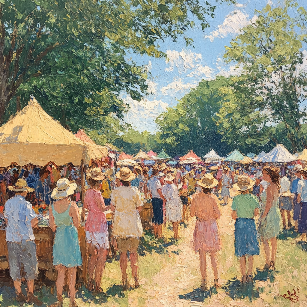 Pissarro Inspired Countryside Fair Number painting