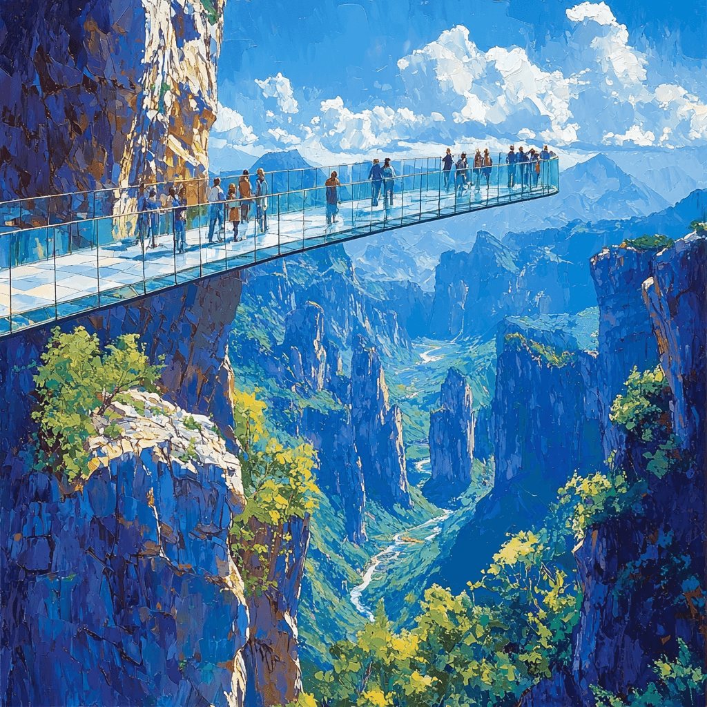 Zhangjiajie Glass Bridge Numbered Painting Kits