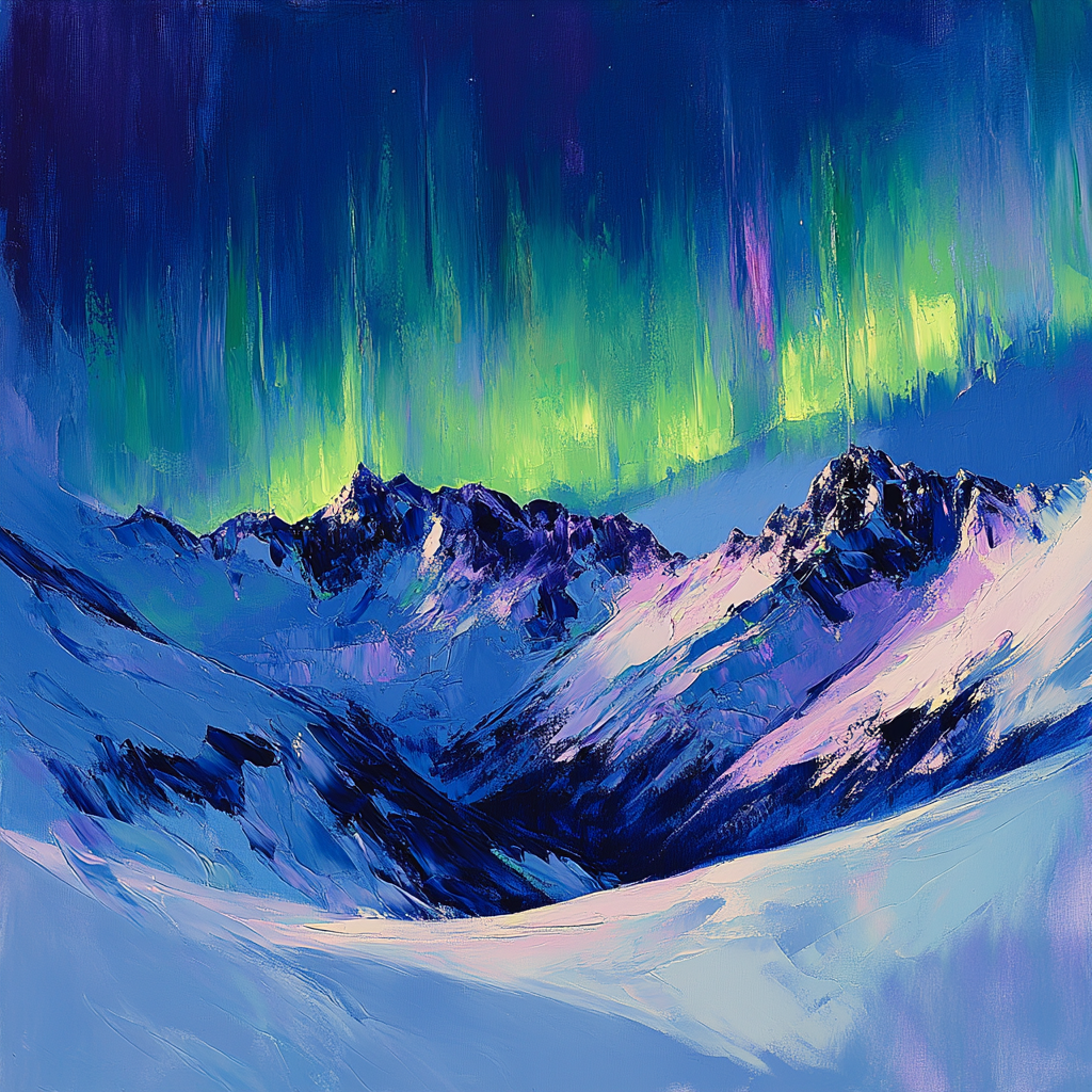 Edgar Degas Inspired Mountain Aurora Numbered painting kits