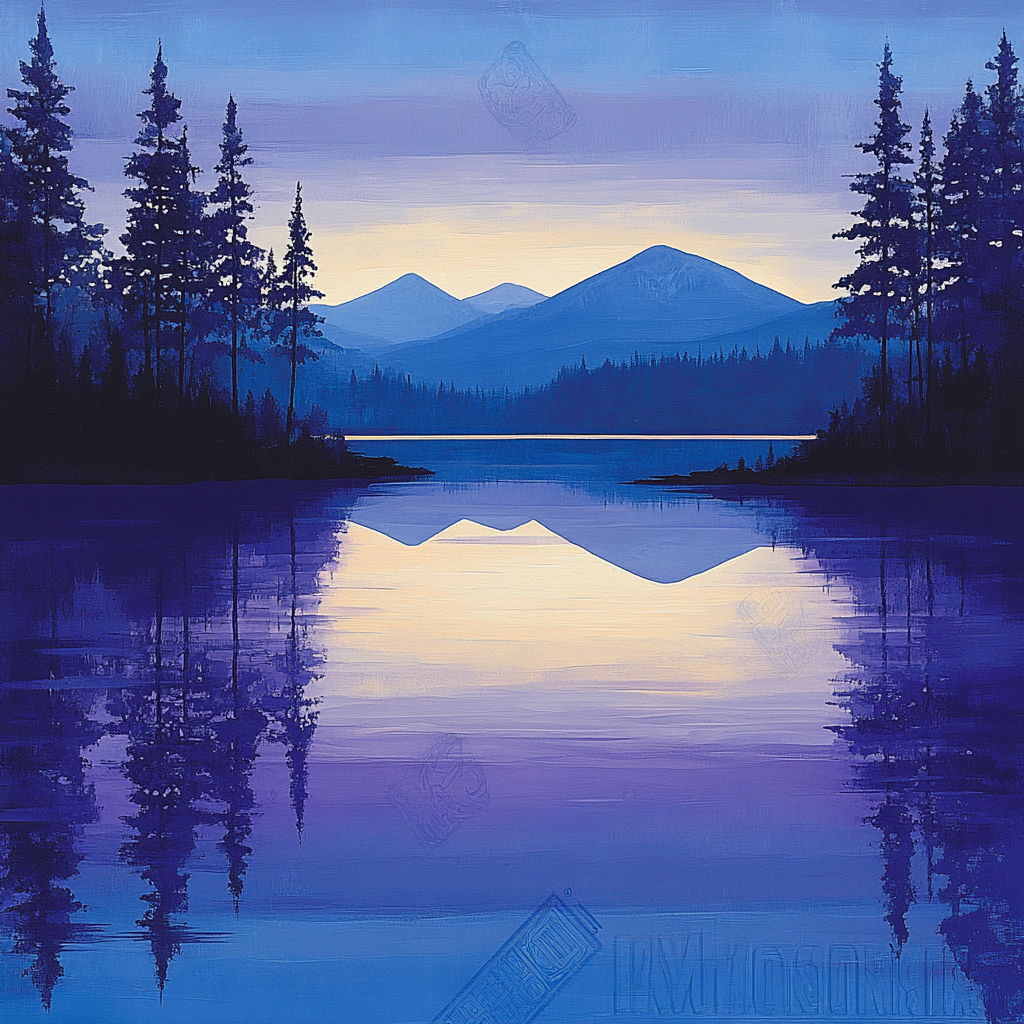 Lawren Harris Inspired Twilight Lake Of Lumens painting number kit