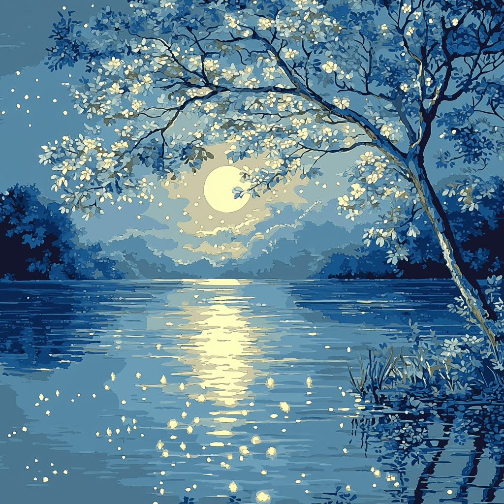 Hiroshige Inspired Dancing Moonlight Paint By Numbers Art