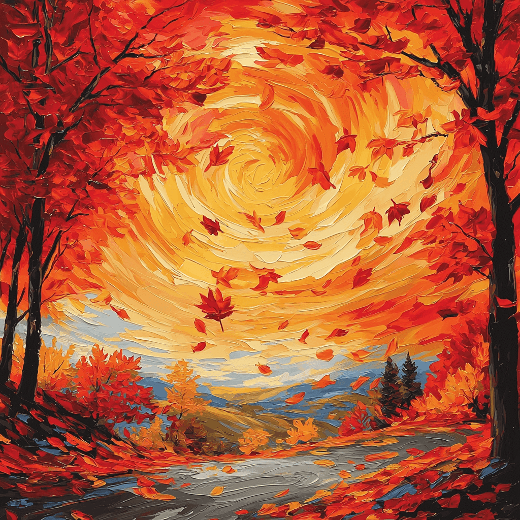 Vincent Van Gogh Inspired Autumn Leaves Cascade DIY Paint By Numbers