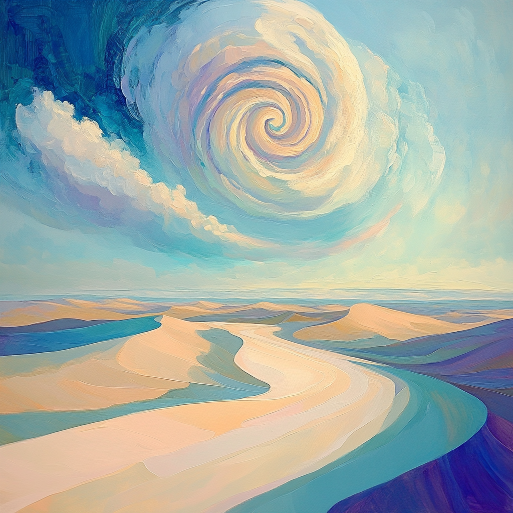 Georgia O’Keeffe Inspired Spiral Cloud And Dune Harmony painting number kit