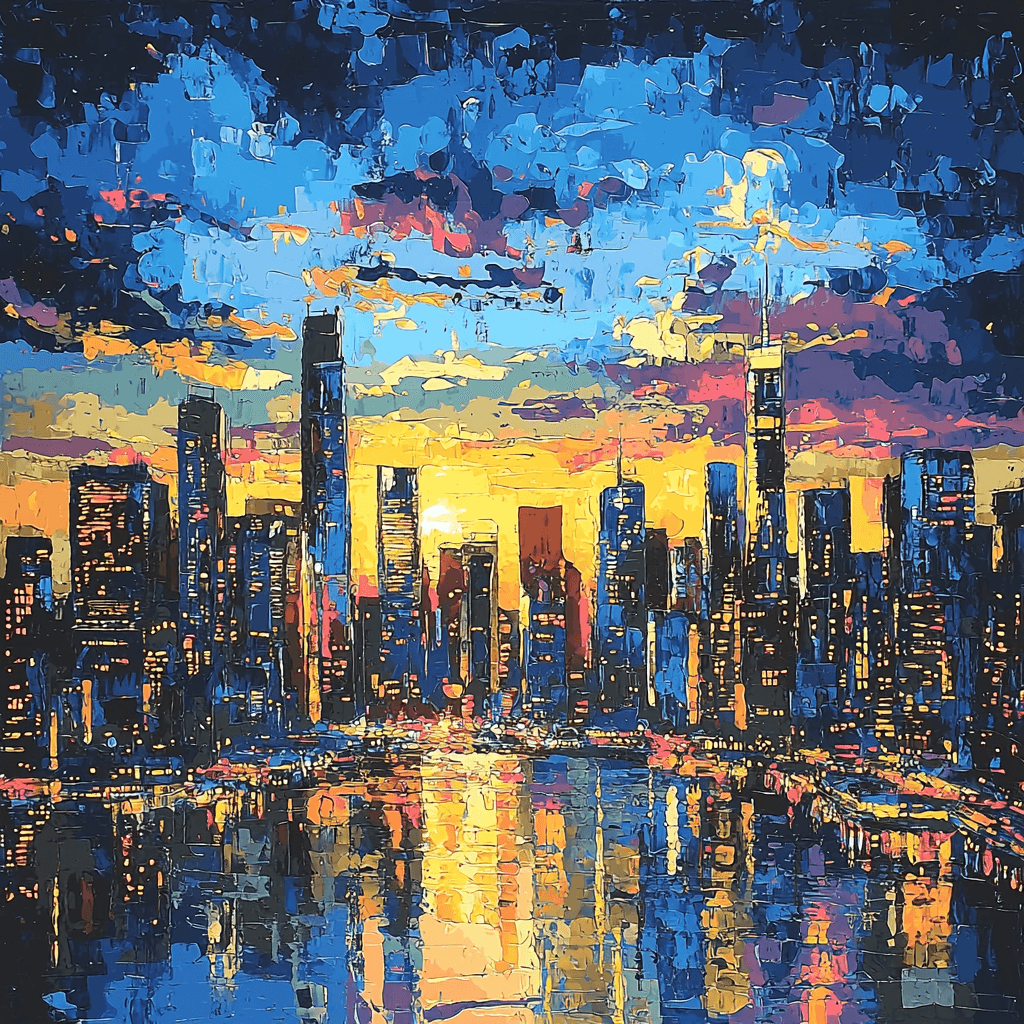 Contemporary Street Artist Inspired Melodic City Lights Paint By Numbers Art