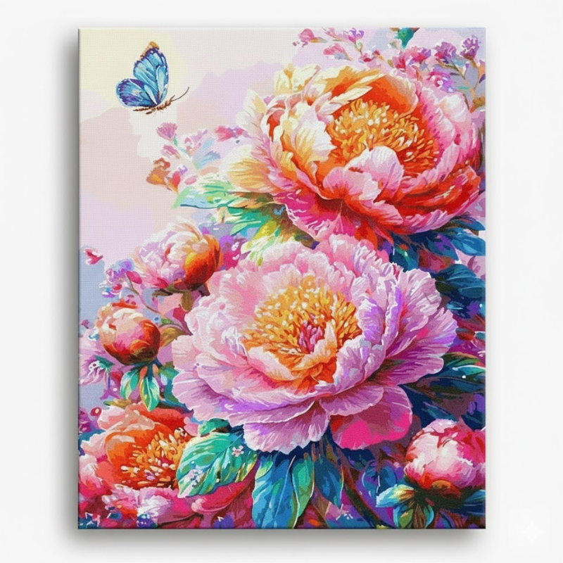 Floral Butterfly Design DIY Paint By Number Painting Kit 