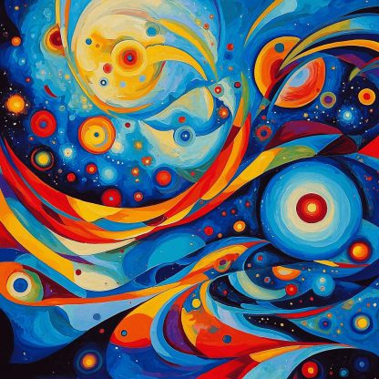 Wassily Kandinsky Inspired Galactic Rainbows DIY Paint By Numbers