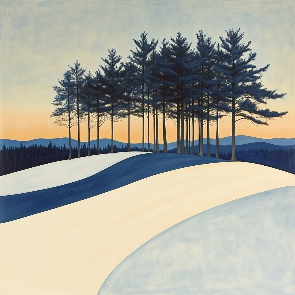 Lawren Harris Inspired Stark Pines Against Winter Horizon Painting by numbers kit