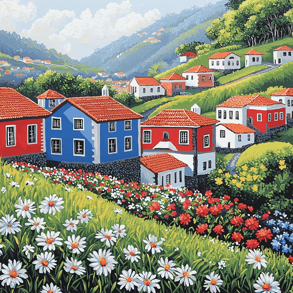 Santana Traditional Houses - Madeira Paint By Numbers Art