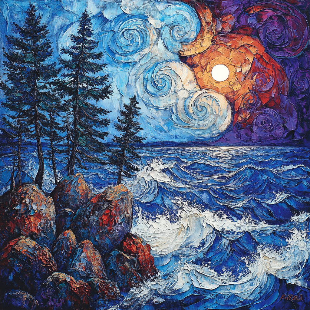 Arthur Lismer Inspired Georgian Bay Rock Choir Paint by numbers art