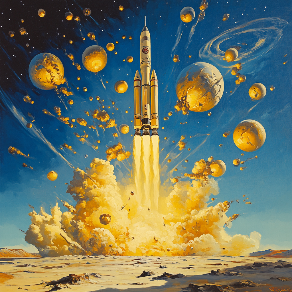 Salvador Dali Inspired Futuristic Rocket Launch Paint by numbers kits