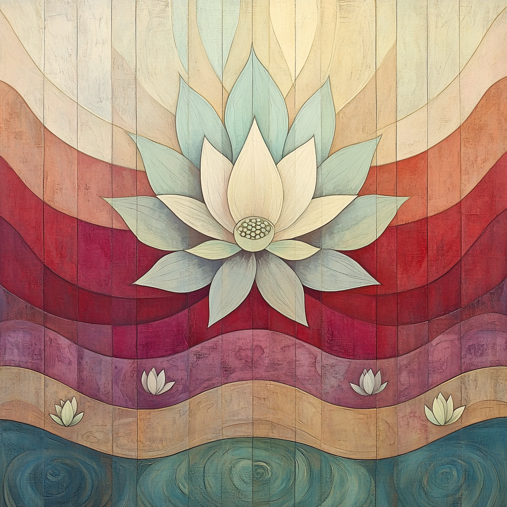 Nandalal Bose Inspired Lotus Of Seasons Paint by numbers kits