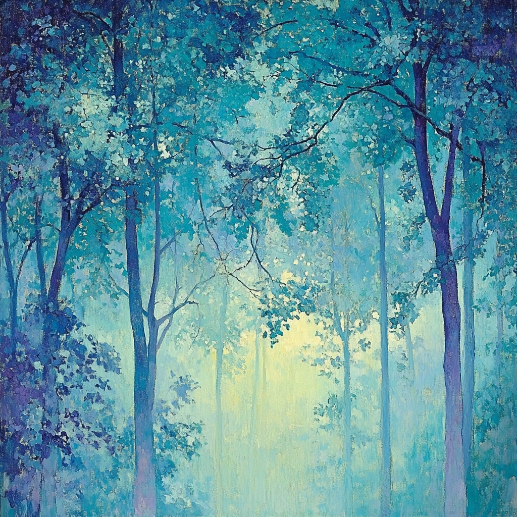Edgar Degas Inspired Twilight Forest Canopy Painting by numbers kit