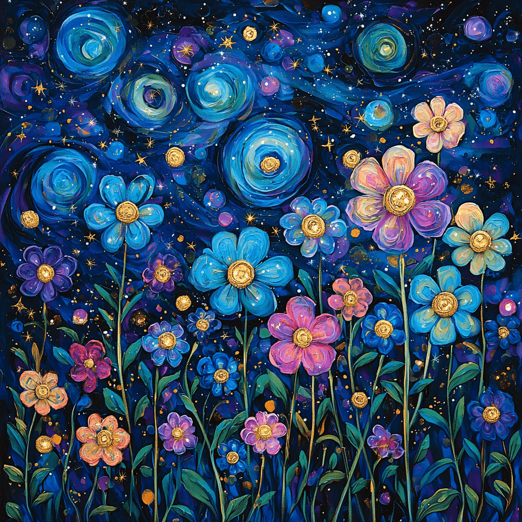 Van Gogh Inspired Cosmic Night Garden Paint By Number
