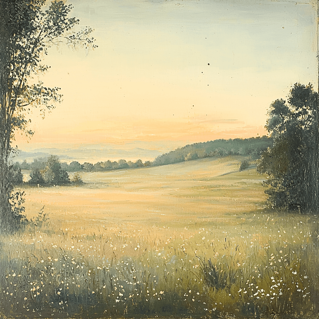 John Constable Inspired Peaceful Meadow At Dawn Paint By Numbers Kits
