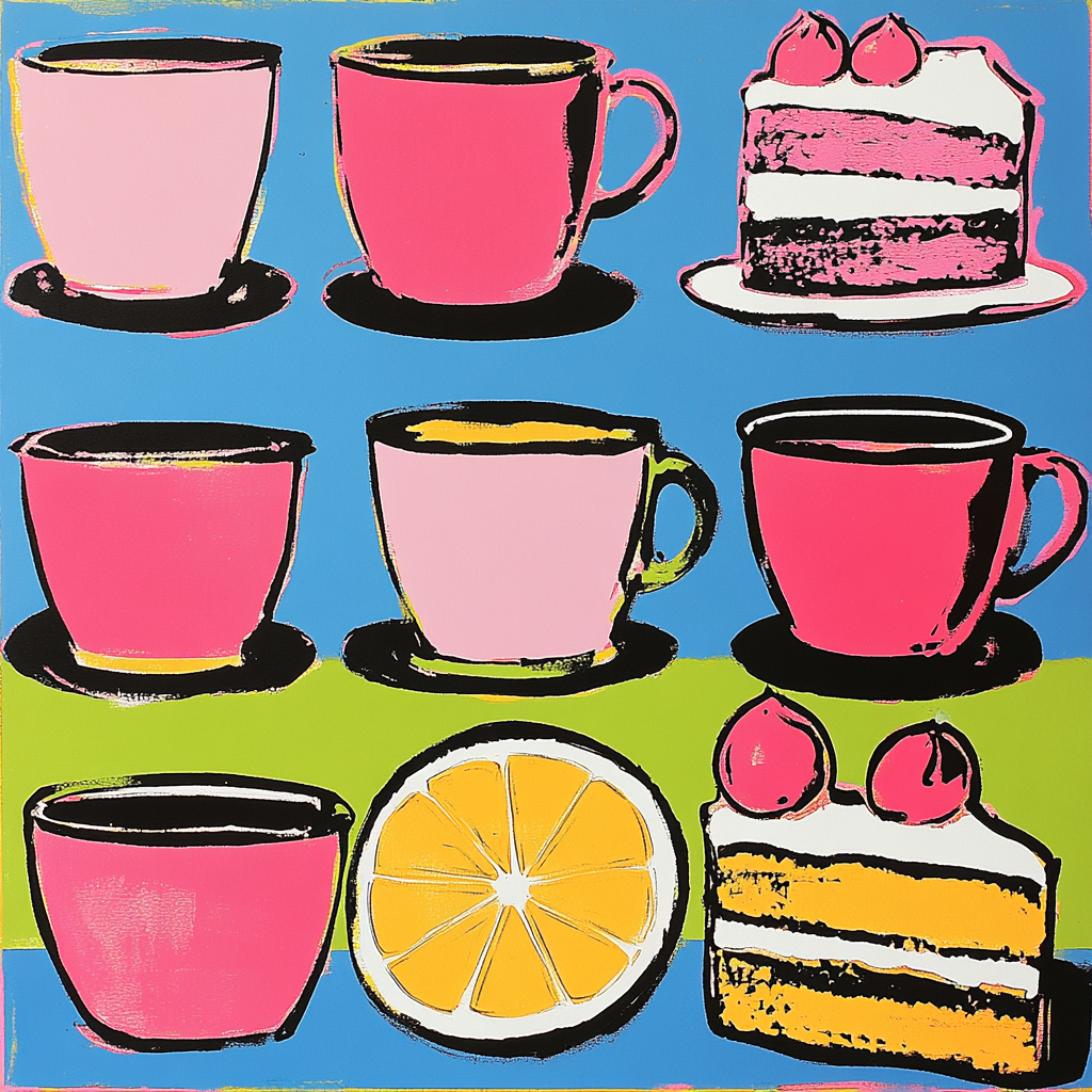 Andy Warhol Inspired Coffee And Cake Pop Art Paint by numbers art