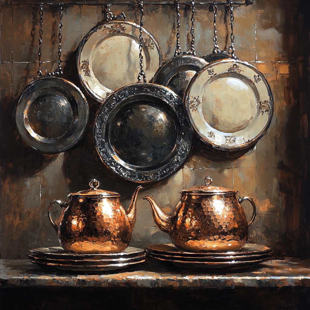 Diego Velázquez Inspired Copper Kettle Arrangement Number painting