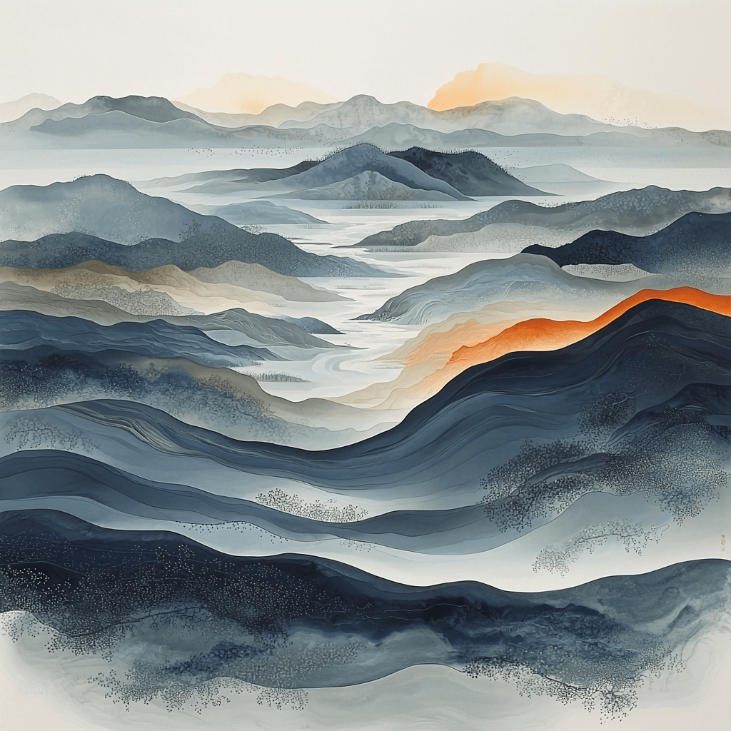 Zhao Mengfu Inspired Ebb And Flow Of Time Paint By Numbers Kits