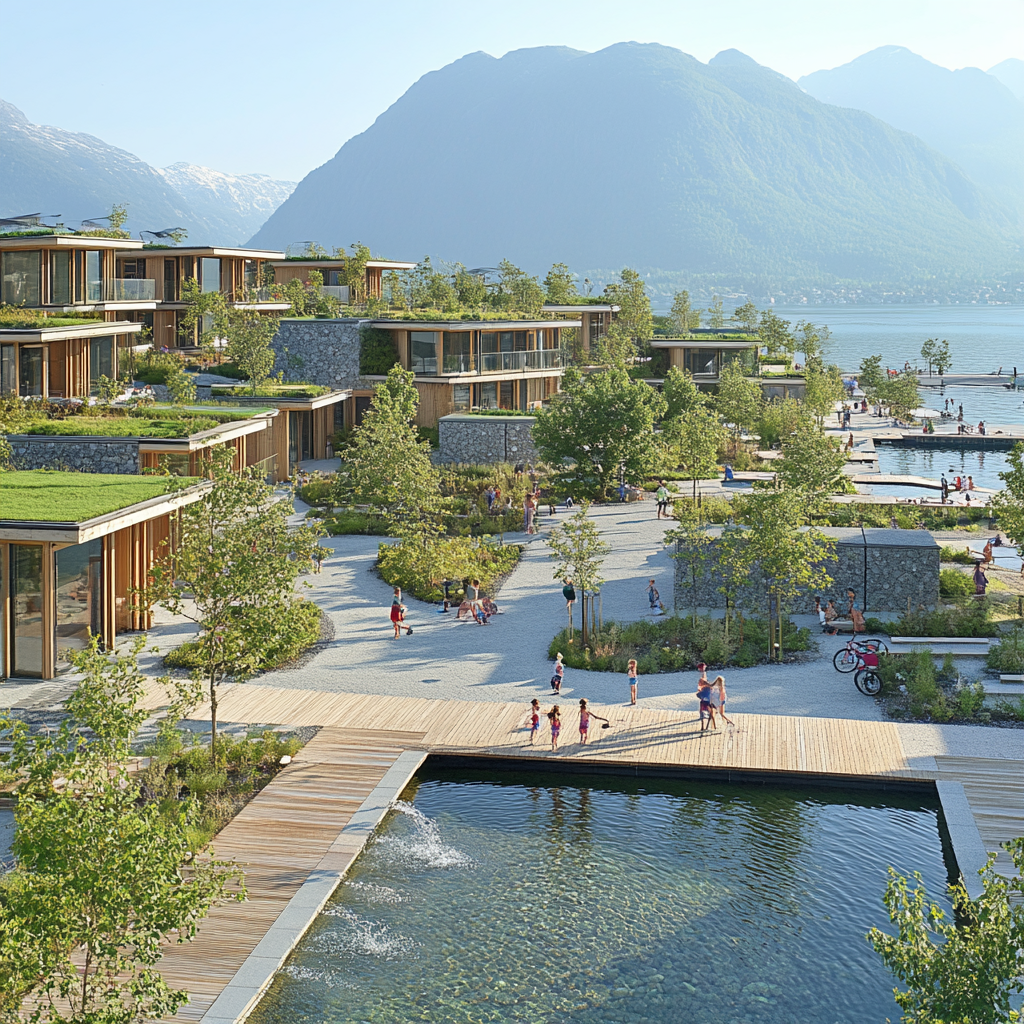 Sustainable Waterfront District Oslo Norway painting number kit