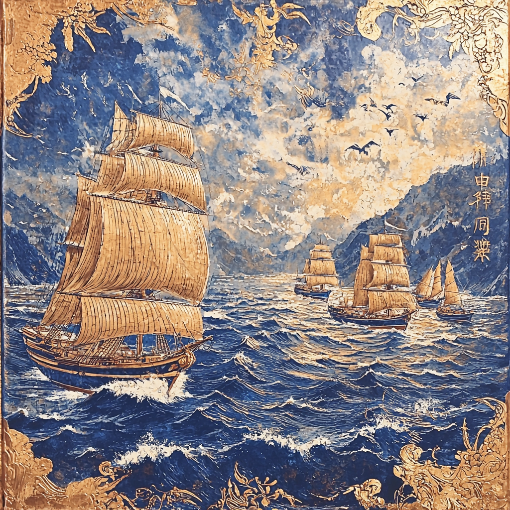 Katsushika Hokusai Inspired Ancient Maritime Tales Painting By Numbers Kit