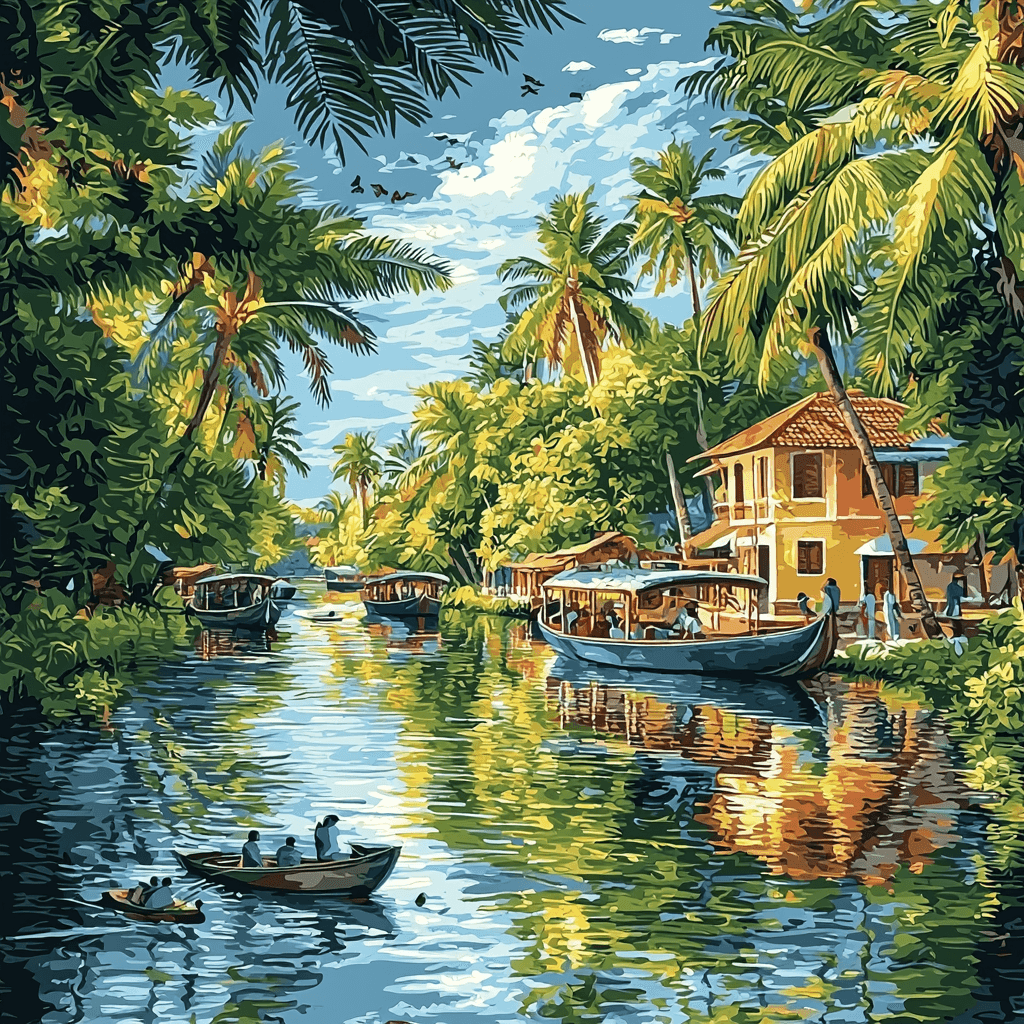Kumarakom Backwaters Paint By Number
