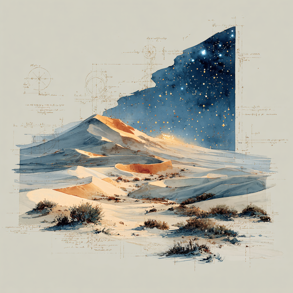 Leonardo Da Vinci Inspired Desert Starfields Paint by numbers kits