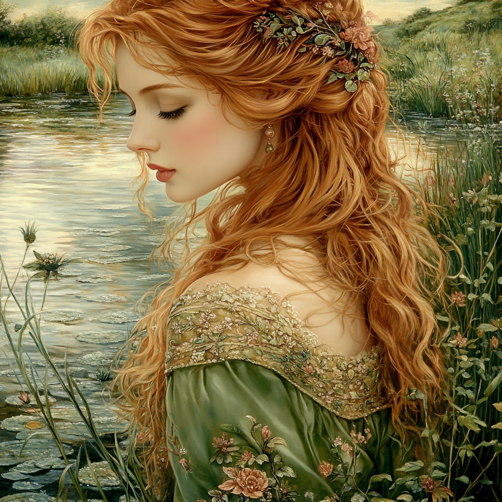 John William Waterhouse Inspired Enchanted River Number painting