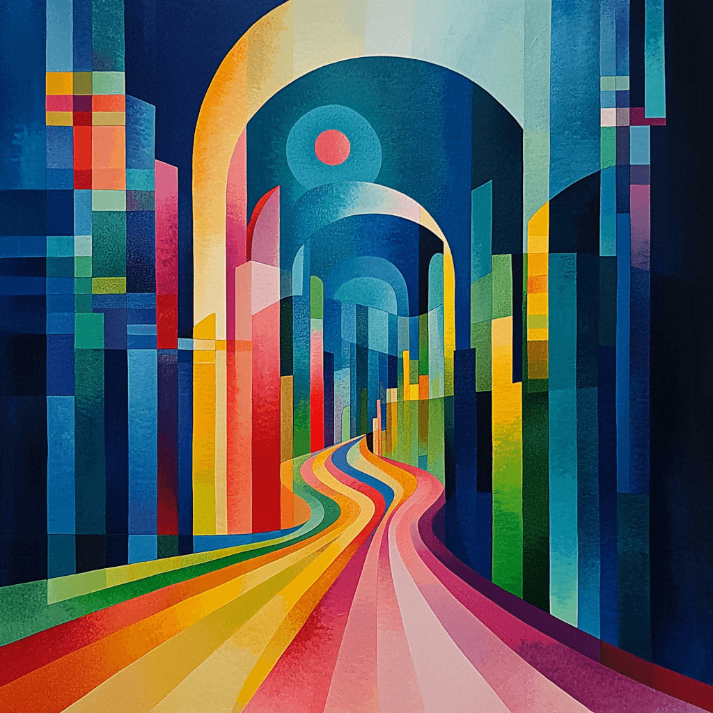 Wassily Kandinsky Inspired Abstract Urban Symphony Paint By Numbers Art