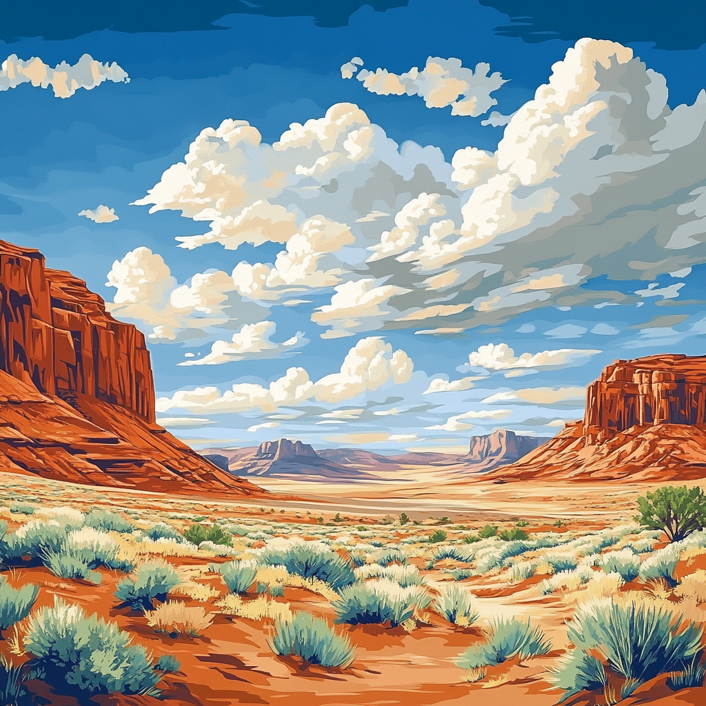 Georgia OKeeffe Inspired Desert Sky DIY paint by numbers
