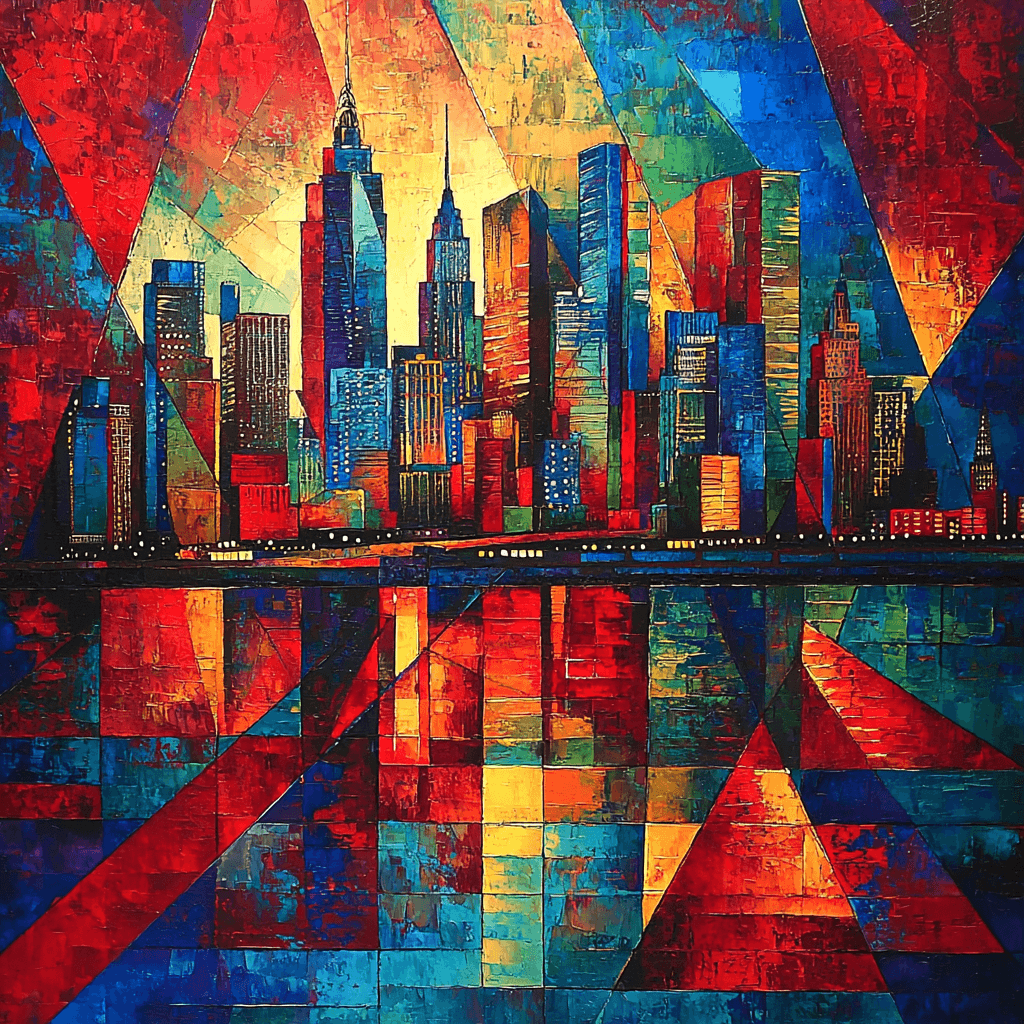 Kandinsky Inspired Ethereal City Skyline Numbered Painting Kits