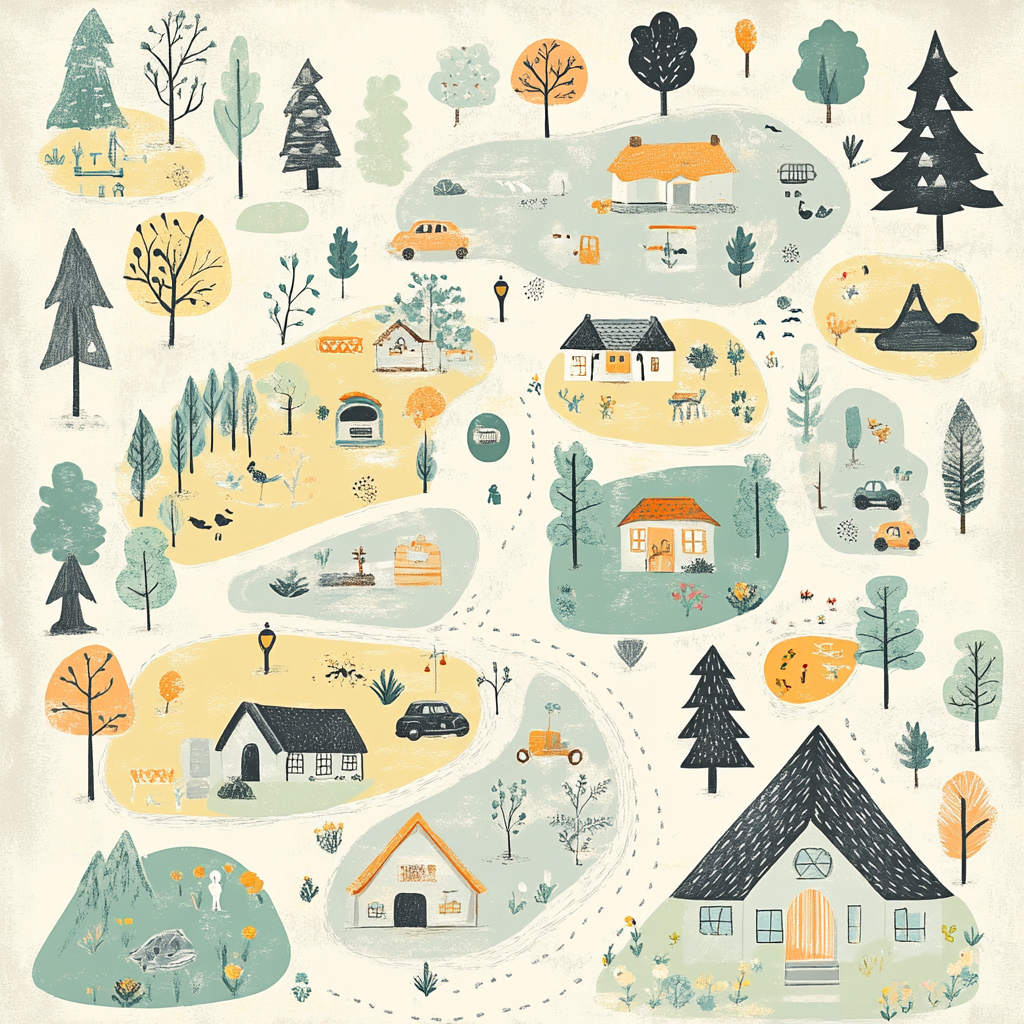 Klee Inspired Childhood Map Numbered painting kits
