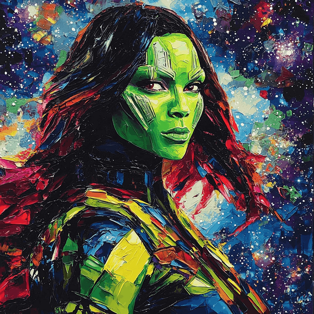 Zoe Saldana: The Cosmic Navigator Of Guardians Of The Galaxy Painting By Numbers Kit