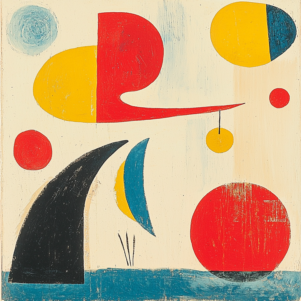 Joan Miró Inspired Joyful Play Of Shapes Number Painting