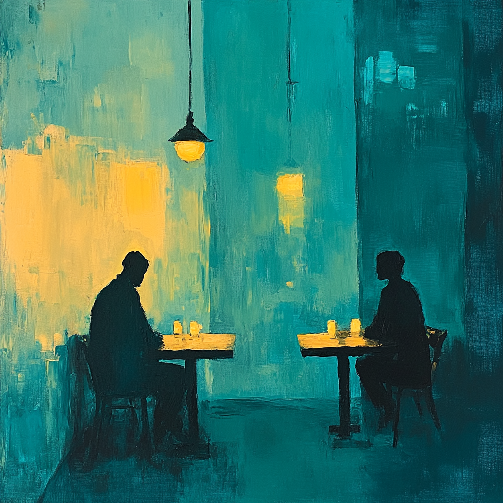 Edward Hopper Inspired Quiet Cafe paint by number