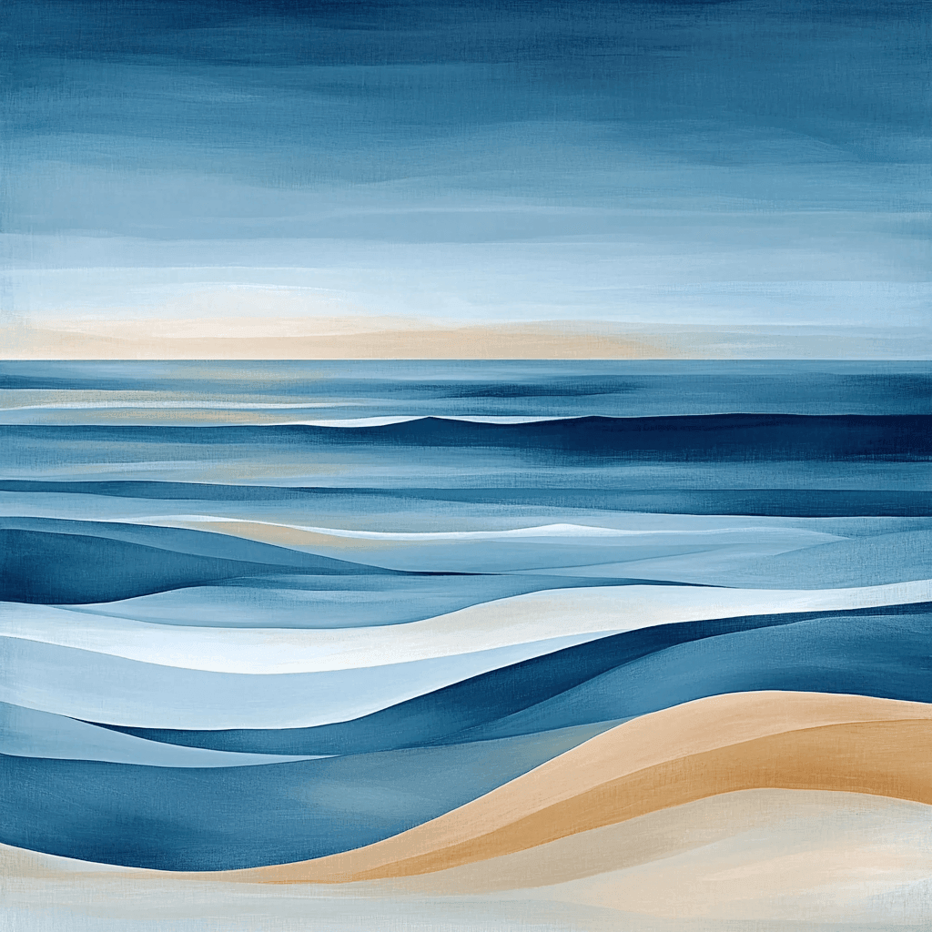 Josef Albers Inspired Modernist Seaside Escape Number Painting