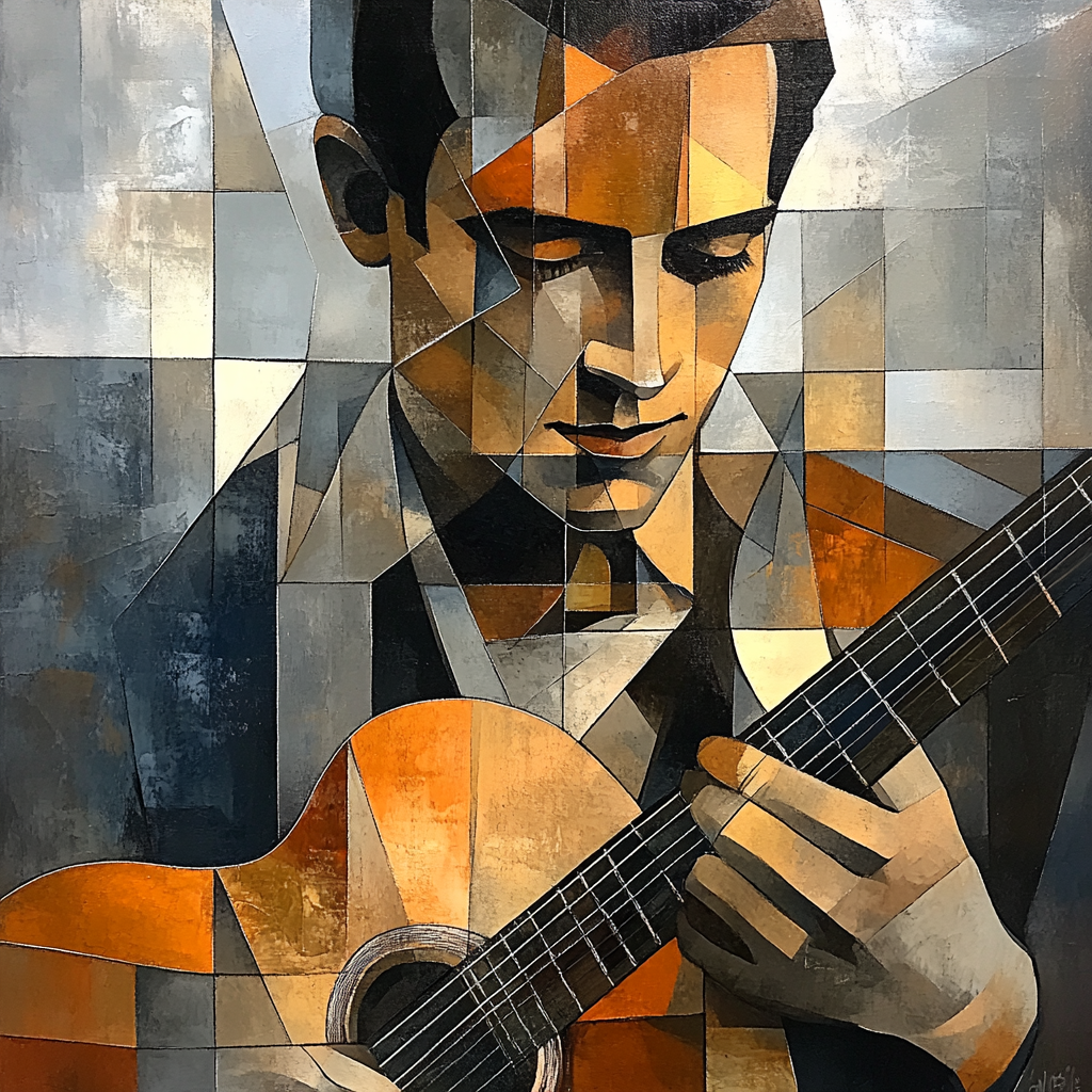 Picasso Inspired Abstract Guitarist Paint by numbers art