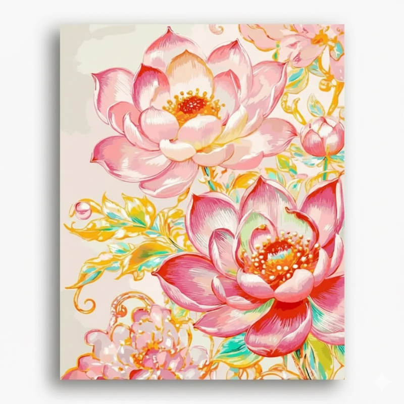 Floral Butterfly Design DIY Paint By Number Painting Kit 