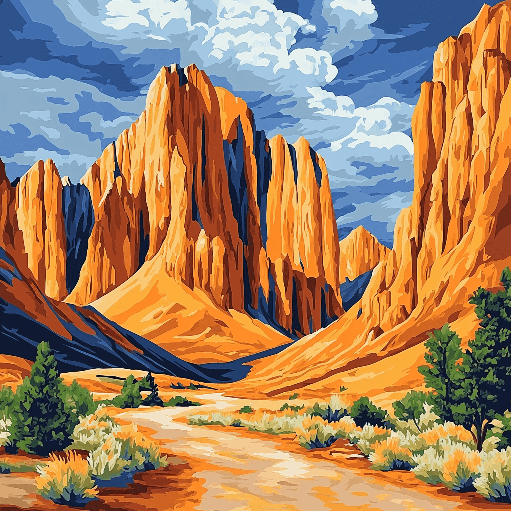 Georgia O'Keeffe Inspired O'Keeffe's Majestic Mountains Paint By Numbers