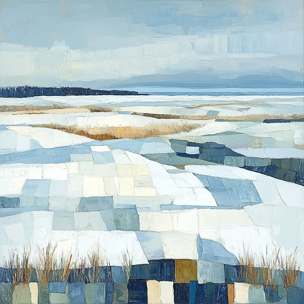 Jean-Paul Riopelle Inspired Frozen Tundra Abstract Mosaic Numbered painting kits