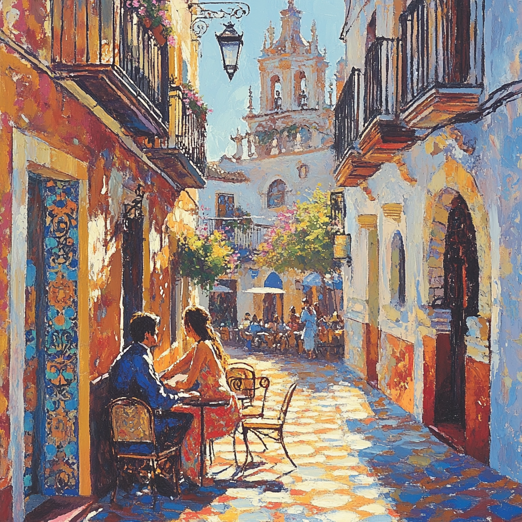 Flamenco Quarter Streets Seville Spain Paint by numbers kits