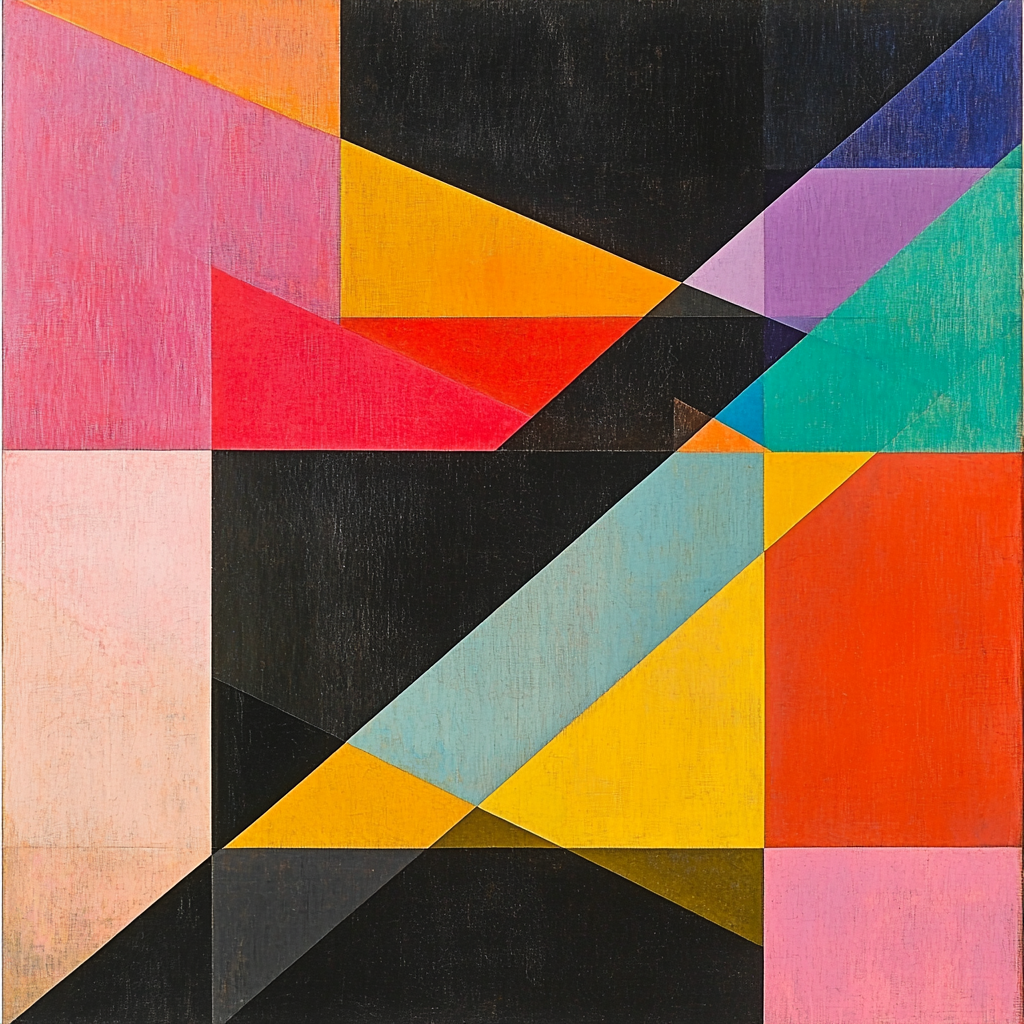 Kazimir Malevich Inspired Geometric Pulse Paint By Color