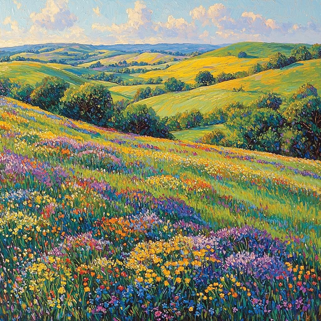 Monet Inspired Bountiful Landscape Painting Number Kit