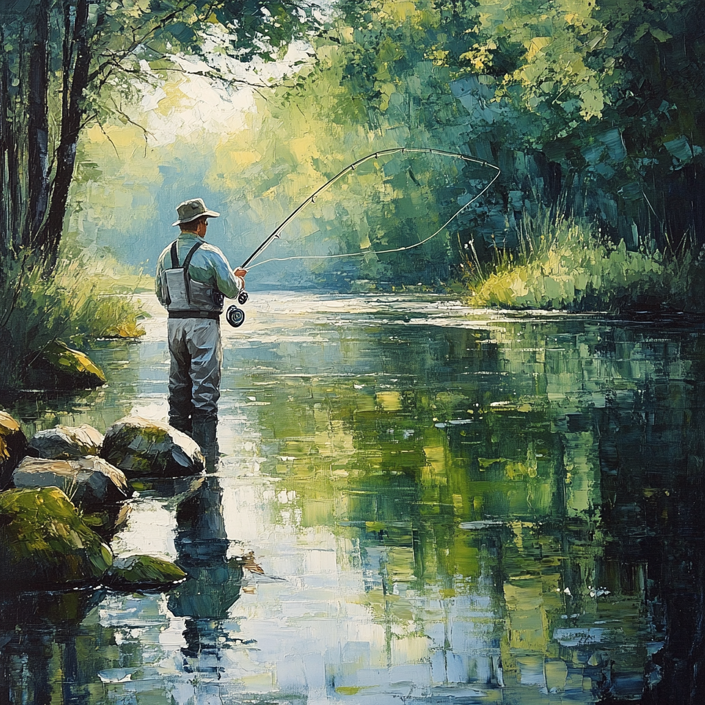 Winslow Homer Inspired River Fisherman DIY paint by numbers
