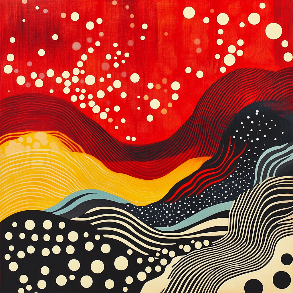 Yayoi Kusama Inspired Infinite Coral Bloom Numbered painting kits