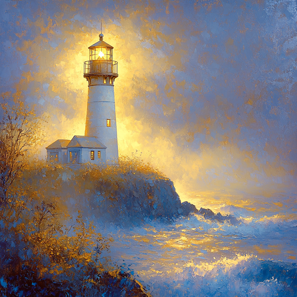 J.M.W. Turner Inspired Lighthouse In Fog DIY paint by numbers