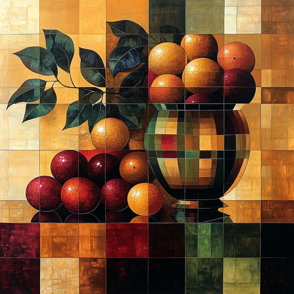 Pablo Picasso Inspired Cubist Orchard Still Life painting number kit