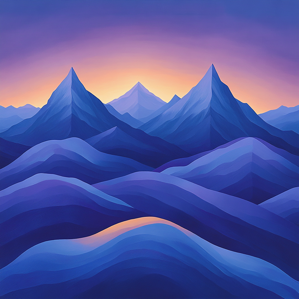 Lawren Harris Inspired Twilight Peaks Amidst Silent Snowfields paint by numbers