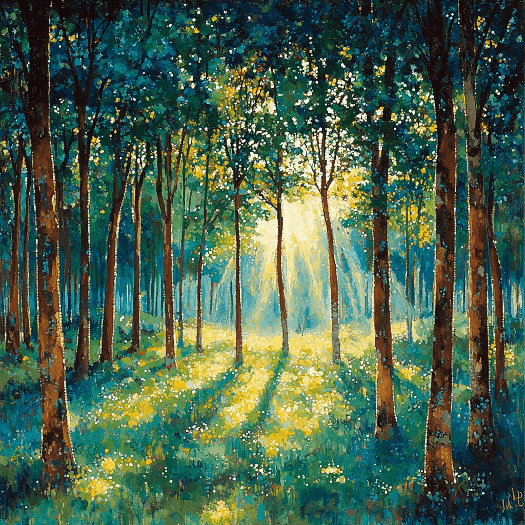Georges Seurat Inspired Mystic Forest Glimmers DIY Paint By Numbers