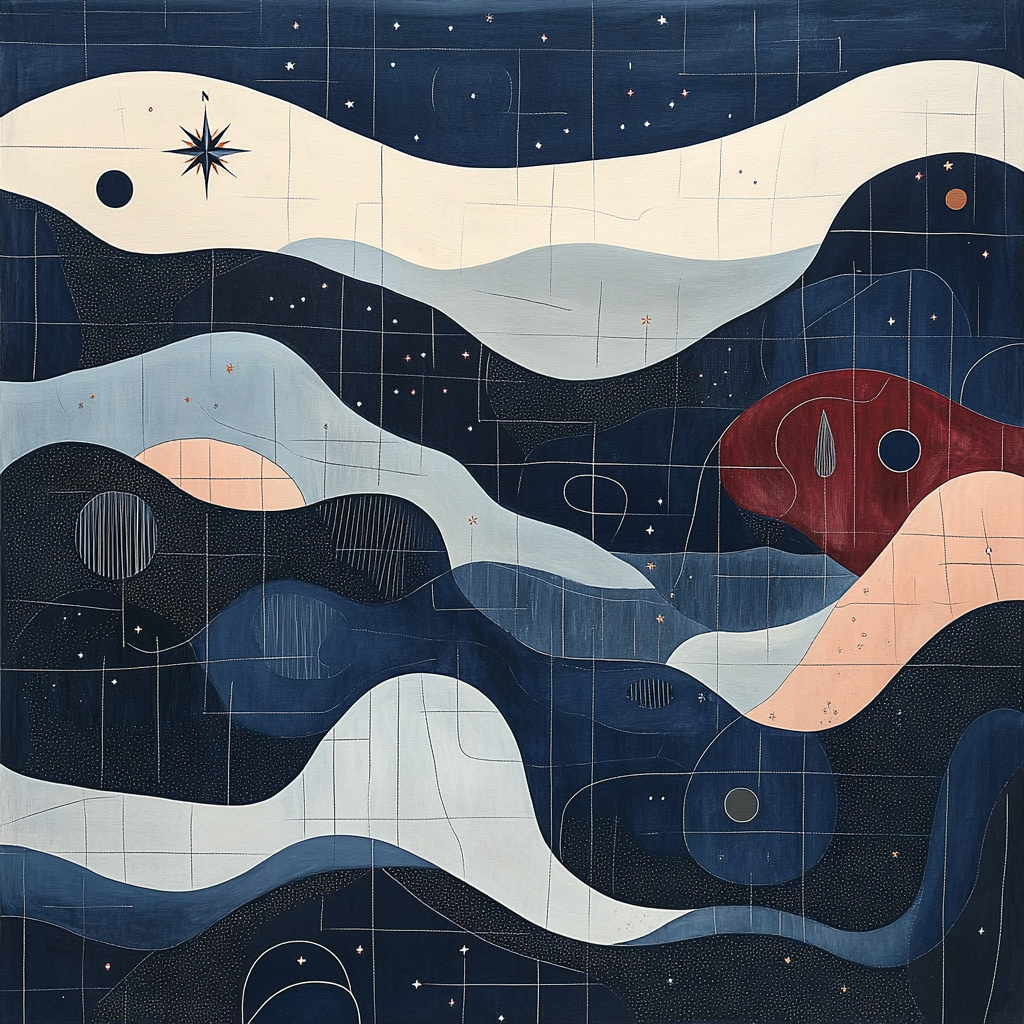 Paul Klee Inspired Midnight Cartography Paint by numbers kits