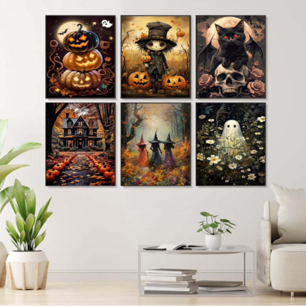Gemozaic 6 Pack Halloween Paint By Numbers Kit On Canvas