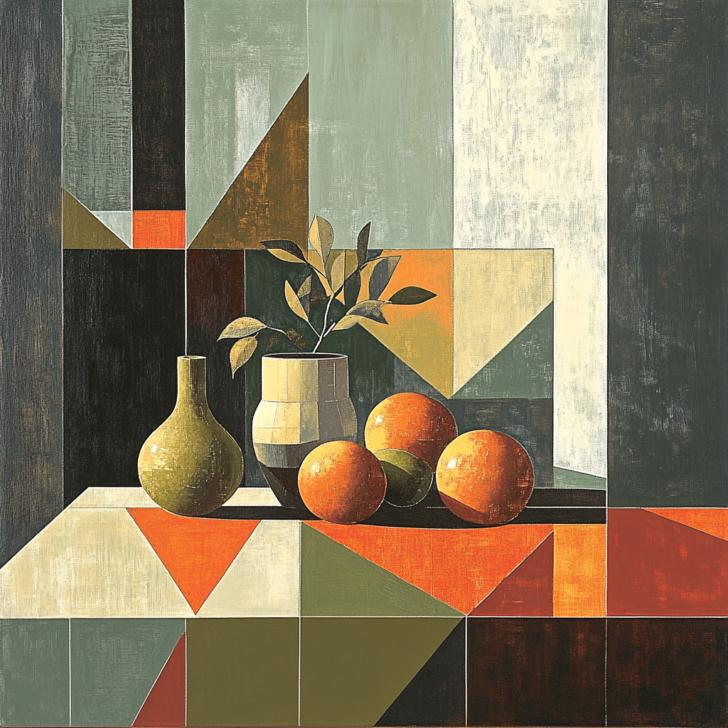 Pablo Picasso Inspired Fractured Orchard Still Life paint by numbers